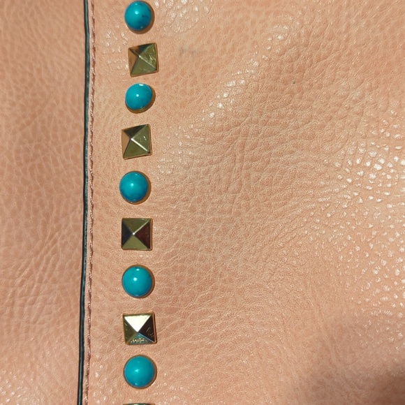 Coral color Urban Expressions backpack with embellishments - Picture 7 of 8